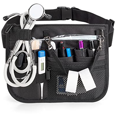 Damero Krankenschwester Pack mit Klebebandhalter, Gürteltasche für Krankenschwestern, Medical Gürtel, Werkzeugtasche, Schwarz