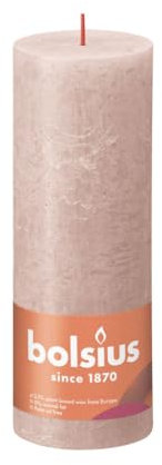 Bolsius Rustikale Blockkerze 190/68 Rosa - Kerze - Unparfümiert - Zuhause - Allgemeine Wohnraumdekoration
