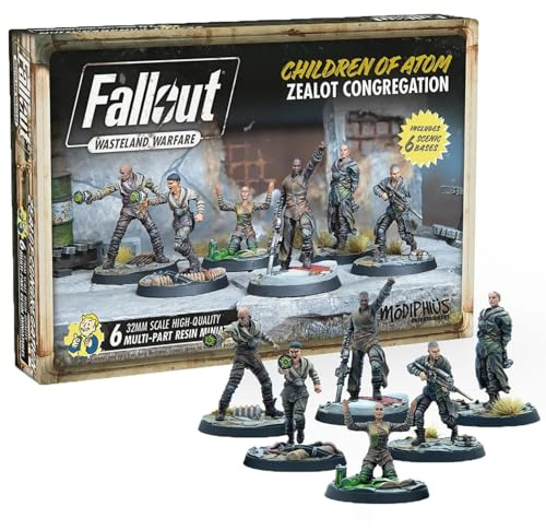 Modiphius Entertainment | Fallout Wasteland Warfare | Children of Atom Zealot Congregation | Miniatures | Unpainted