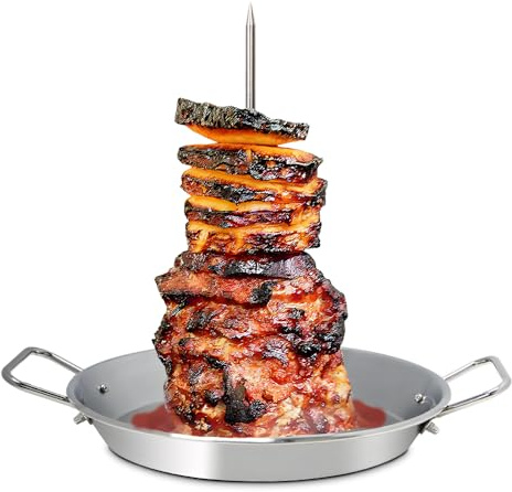 25,4 cm vertikaler Al Pastor Spießständer mit 3 Spikes für Tacos, Shawarma, Gyros