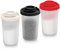Shaker per sale e pepe, a prova di umidità, per campeggio picnic, all'aperto, cucina, pranzo, set di spezie da viaggio, trasparente con coperchio colorato, dispenser ermetico (grande, confezione da 3)