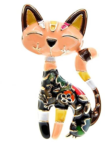 1pc Mignon Peinture Chat Broche Unisexe Femmes Hommes Broche Broche Design Animal Design De Mode Bijoux Châle