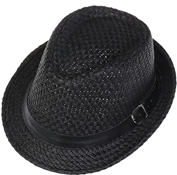JK Home Sombreros de paja hawaianos Fedora para hombres y mujeres, unisex, Trilby, Panamá, verano, sol, jazz, disfraz de fiesta