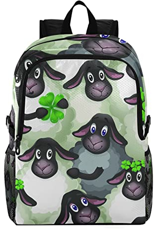Anantty Faltbarer Rucksack Süß Schafe Klee Leicht Daypack Rucksack Reise Umhängetasche Schultasche