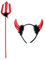 BESPORTBLE Halloween Devil Stirnband Und : Simulation Devil Horn Stirnband Trident Cosplay- Kostümzubehör Maskerade- Requisiten 1Set Black- Rot