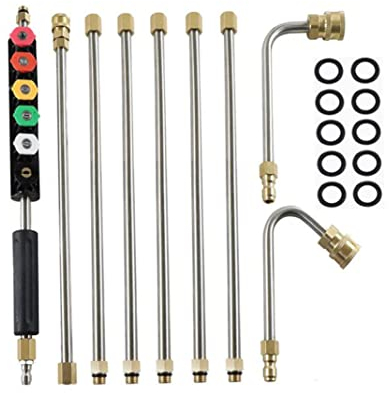 Pressure Washer Extension Wands - 120 Inch Pressure Washer Cleaning Tools, Telescopic Replacement Lance, Power Washer Lance with Spray Nozzle Tips Power Washer Accessories,Gutter Cleaning Silver
