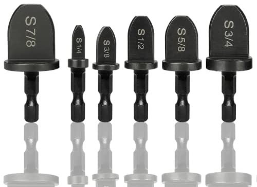 6 Pcs Pipe Expander Hex Shank Swaging Tool Drill Bit Set Hex Shank Tube Expanders Air Conditioner Copper Pipe Swaging Rotary Tool 7/8 3/4 5/8 1/2 3/8 1/4 Inch