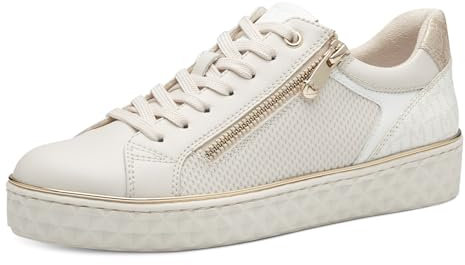 MARCO TOZZI Damen Sneaker flach Vegan Freizeit, Beige (Cream Comb), 42 EU