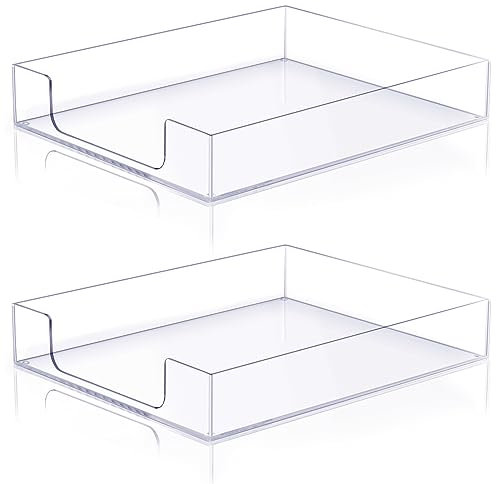 Lincia Briefablage aus Acryl, stapelbar, Acryl, Schreibtisch-Organizer, transparenter Halter, Schreibtischzubehör für Büro, Zuhause, Bibliothek, 32,6 x 26,7 x 5,3 cm
