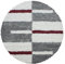 Carpettex Teppich Hochflor Teppich Wohnzimmer Shaggy Flokati Teppich Modern Kariert Design 120 cm Rund Rot - Teppich Schlafzimmer Weich Flauschig Waschbar Teppich Küche Esszimmer - Langflor Teppiche