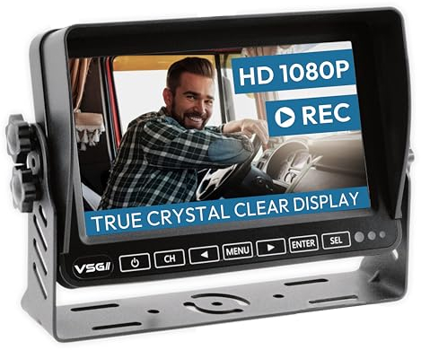 VSG24 – 7“ Quad Excellent HD Transporter Rückfahrmonitor, Heavy Duty, Monitor inkl. Zubehör, e-Zulassung, TFT Display, 12-24 V