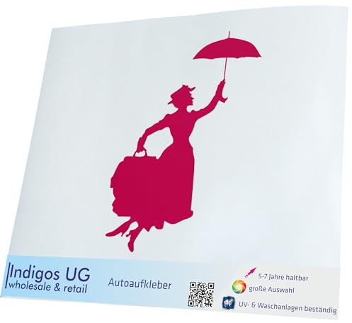 INDIGOS UG Auto Aufkleber Auto - 400x286 mm - Mom Umbrella - pink - Selbstklebender Sticker für Auto, Fenster, Bus oder LKW - UV-beständig & wetterfest