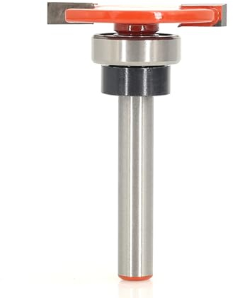Akylin Router Bits 1/4 Inch Shank - Top Bearing Slot Cutter Router Bit - 1-1/4 Cut Dia, 5/32 Height, 5/16 Depth, Carbide Tip Slot Cutting Bit/Slotting Cutter, for Wood Flooring Grooves