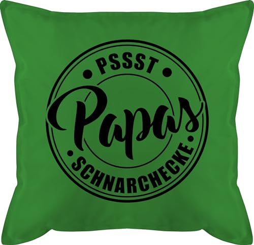 Shirtracer Kissen 50x50 - zum Vatertag - Papas Schnarchecke Badge I Papa Geschenk Geburtstag I Weihnachten - 50 x 50 cm - Grün - schnarchkissen Vatertagsgeschenk Herrentag schnarch mit füllung