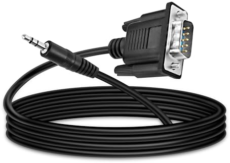 MEIRIYFA Cavo seriale da DB9 a 3,5 mm, RS232 DB9 a 9 pin maschio a DC3,5 mm (1/8in), cavo dati seriale TRS stereo, 1,8 m (DB9)