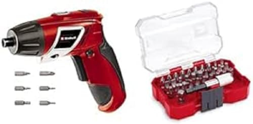 Einhell Akkuschrauber TC-SD 3,6 Li (3,6V, 1300 mAh, 3 Nm Drehmoment, Drehgelenk im Handgriff, LED-Licht, Softgriff, Ladekontrollleuchte, inkl. 38 Bits)