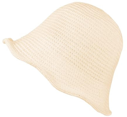 MILAKOO Weiß Baumwolle und Hanf Stricken Eimer Hut Beanies Cap für Frauen Sommer Zubehör Sonnenhut