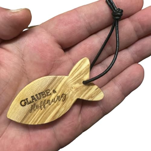 Anhänger Handschmeichler Fisch aus Olivenholz personalisierbar (ohne Gravur) (Gravur 1 Seite)