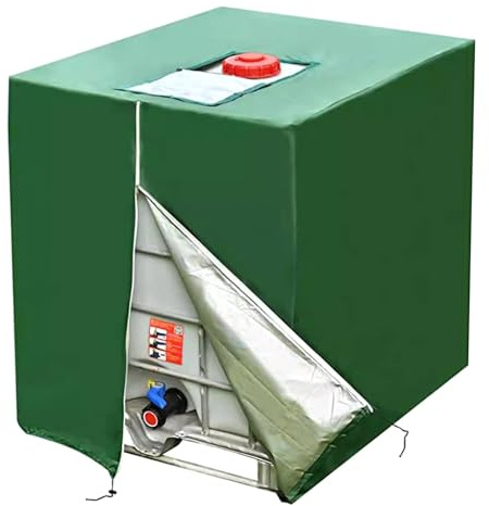 GBACHOOSE IBC Tank Abdeckung, Abdeckung Wassertank 1000L, Regentonne Staubdicht Cover, UV-Schutz Schutzabdeckung, Grün Schutzplane für IBC-Tank, Regenwassertank (120 x 100 x 160 cm)