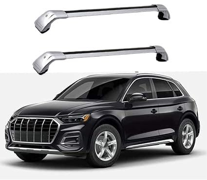 DPBXQ 2 Stück Aluminium Dachträger für Au-di Q5 2018 2019 2020 2021,DACHTRÄGER AUS Aluminium Fahrradträger Dachboxen Dachgepäckablage,2