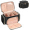 Kosmetiktasche Groß, Reise Make Up Tasche Damen Schminktasche mit Pinselhalter Fach, Portable Makeup Bag Organizer (schwarz)