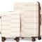 Vipbox Kofferset 2 Teilig Hartschale 55+75cm (3 Jahre VIP-Service) Erweiterbar Polycarbonat Leicht Ultra-Langlebige Trolley Handgepäck Reisekoffer mit Rollen und TSA Schloss, Elegantes Weiß