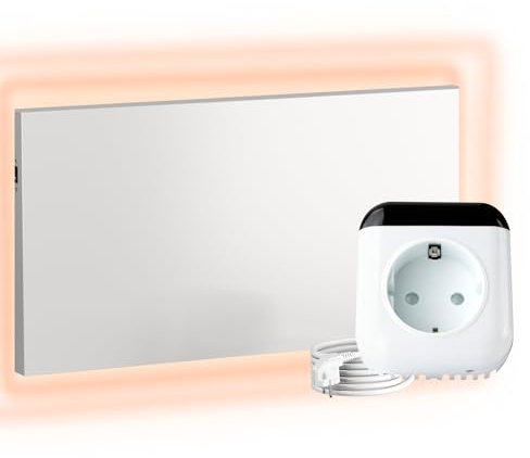 UMBRELLA® Infrarot Wandheizung 500W – Ultraflaches Carbon-Crystal Heizpaneel mit TH70 Wi-Fi Thermostat – Effiziente Infrarot Heizplatte zur Wandmontage – Schnelle & angenehme Wärme