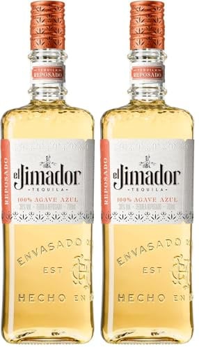 El Jimador - Tequila Reposado - Tequila Mexicaine Authentique - Fermentation Naturelle - Notes Délicates d'Agave Cuit et de Vanille - Idéale pour Cocktails Rafraichissants - 38% vol - 70 cl (Lot de 2)
