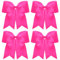 4 Stück Schleife, Große Schleife Haare, 8 Zoll Rosa Schleifen für Cheerleader, Haarschleife Damen, Satin Haarschleife mit Pferdeschwanzhalter, Haargummi Schleife, Haar Accessoires für Damen, Mädchen