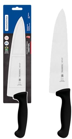 Tramontina Cuchillo Carnicero de Acero Inoxidable Professional Negro NSF 25 cm