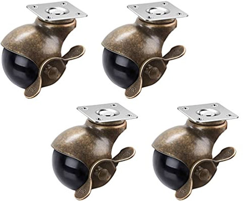 ULTECHNOVO 2-Zoll-Kugelrollen Vintage-Räder Für Möbel Antike Messing-Lenkrollen Set Mit 4 Robusten Vintage-Lenkrollen Für Couchtische Möbel Stühle Schränke