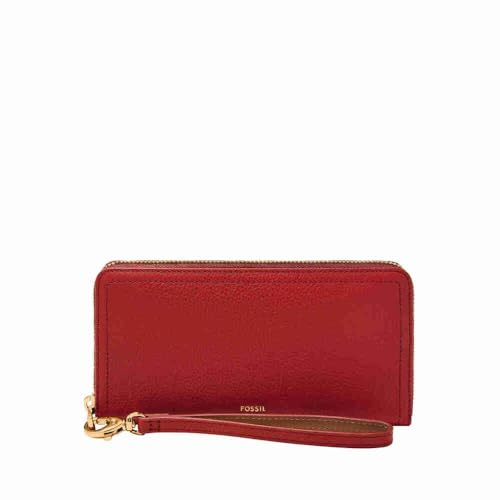 Fossil Logan Leder oder Polyurethan Zip Clutch Geldbörse für Damen
