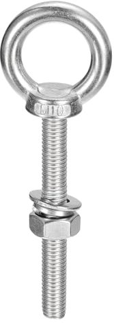 QUARKZMAN Bullone ad Occhiello di Sollevamento, 1 Set M10 x 80mm Bullone ad Occhiello con Dado Rondella Acciaio Inossidabile 304 Anello Sollevamento a Spalla per Appendere Oggetti
