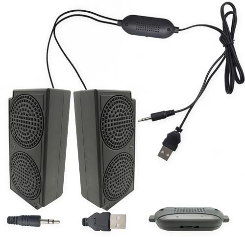 CTRICALVER Mini Speaker 3W 8 ohm, Cable Length 1.5 Meters, Suitable for Computers, car Audio, TV Equipment and other Electronic Devices, Subwoofer 3w 8 ohm, 5V USB Power Port 3.5mm Audio Port.