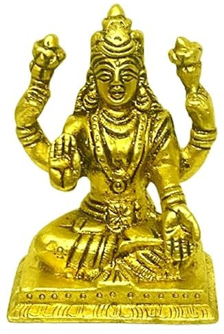 Göttin Laxmi Idol/Statue aus Messing, 200 g, 7 cm