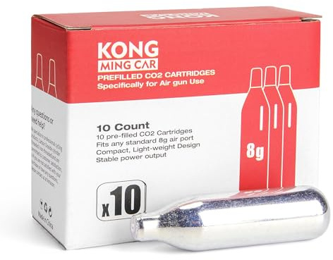 KONG MING CAR Cápsulas CO2, Botella de Gas CO2 de Alta pureza con Carcasa de Acero, Libre de Aceite y diseño Anti-Fugas para Equipos neumáticos y Accesorios