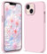 Filoto Liquid Silicone Case for iPhone 13 & iPhone 14 (6.1 inch) - Ultra Thin Full Body Protective Case, 4-Layer Shockproof Structure, Soft Scratch Resistant Microfiber Lining, Light pink