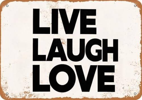 Lustiges Vintage-Blechschild mit Aufschrift Live, Laugh, Love, Aluminiumschild, Wanddekoration, lustiges Retro-Schild für Zuhause, Wohnzimmer, Schlafzimmer, Dekor-Geschenke, 14 x 20 cm