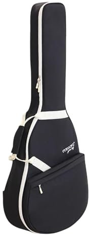 kowaku Borsa per chitarra di basso Custodia per chitarra elettrica Doppia borsa per chitarra con spalline regolabile, Nero Bianco