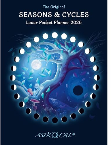 Astrocal Moon Calendar Lunar Pocket Planner 2026 UK, Moon Phase Datebook, UK