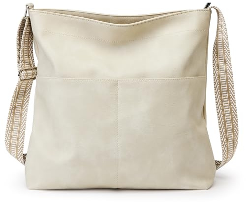 Cracked Handtasche Damen Groß Tasche Damen mit Verstellbare Schulterriemen