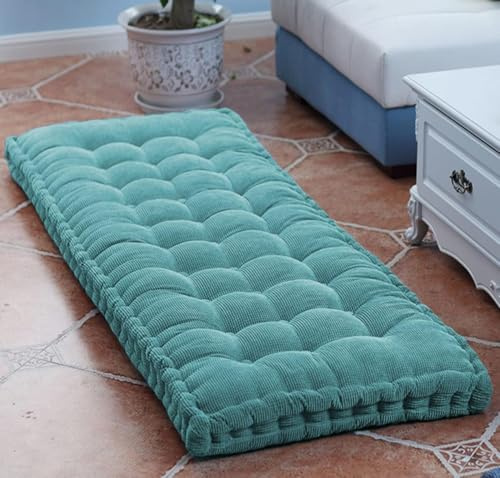 uyeoco 8 Dickes Bankauflage Bankkissen, Sitzkissen Bank Sitzauflage Innen Outdoor, Gute Qualität Waschbare Gartenbank Auflage, Rechteck Sitzkissen Groß Für Stuhl Boden Bürostuhl(Sky Blue,200x50cm)