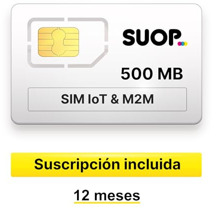 SIM prepago para IoT & M2M | 500 MB/Mes Durante 12 Meses | Pago único Anual