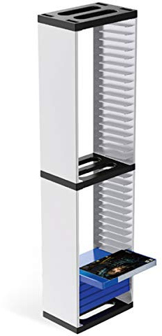 YOPOTIKA PS5 Spiele - Mensola portaoggetti per fino a 36 dischi PS5, accessori da gioco, in ABS, colore: Bianco e Nero