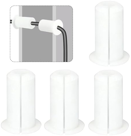 Solvind 4 Pack White Silicone Cable Grommets, 38x26mm Snap-Fit Wire Pass Through Wall Grommet Kit, Cable Routing Hole Covers for Desk, TV Cabinet, Furniture, Hide Wires & Block Dust