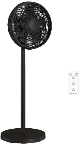 HOMCOM 16 Standing Pedestal Fan, Quiet Electric Cooling Floor Fan with 80° Oscillating, Adjustable Tilt and Height, 4 Speed, 10H Timer, Remote Control, LED Display, for Home Office Bedroom, Black