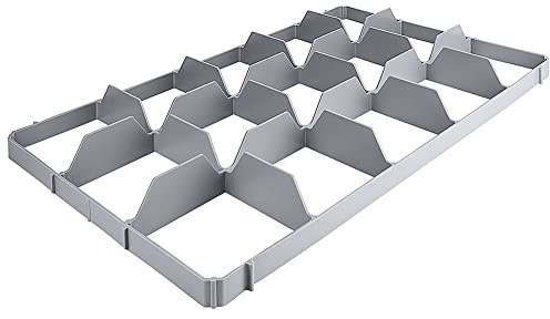 Contacto Einsatz für 15 Gläser, unten, Kunststoff, geeignet für 60 x 40 cm Transportboxen, max. Glasdurchmesser 10,5 cm