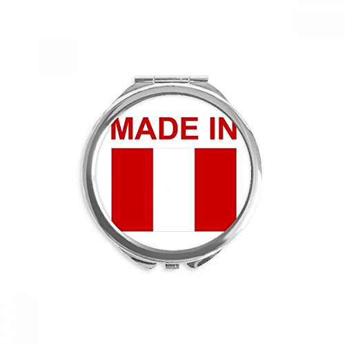DIYthinker Made In Peru Country Liebe Spiegel Runder bewegliche Handtasche Make-up 2.6 Zoll x 2.4 Zoll x 0.3 Zoll Mehrfarbig