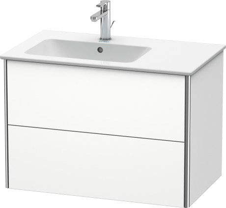 Duravit XSquare Waschtischunterbau wandhängend 81,0 x 47,8 cm, 2 Schubkästen, für Waschtisch ME by Starck 234583, Becken Links, Farbe (Front/Korpus): Taupe Matt - XS417609191