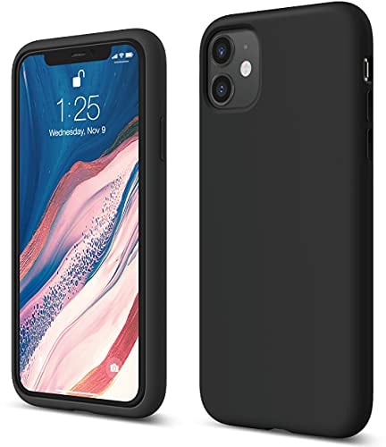 elago Liquid Silicone Case Kompatibel mit iPhone 11 Hülle (6,1), Silikon Handyhülle, Rundumschutz : 3-Layer Schutzhülle, erhöhter Rand für Bildschirm & Kamera (Schwarz)